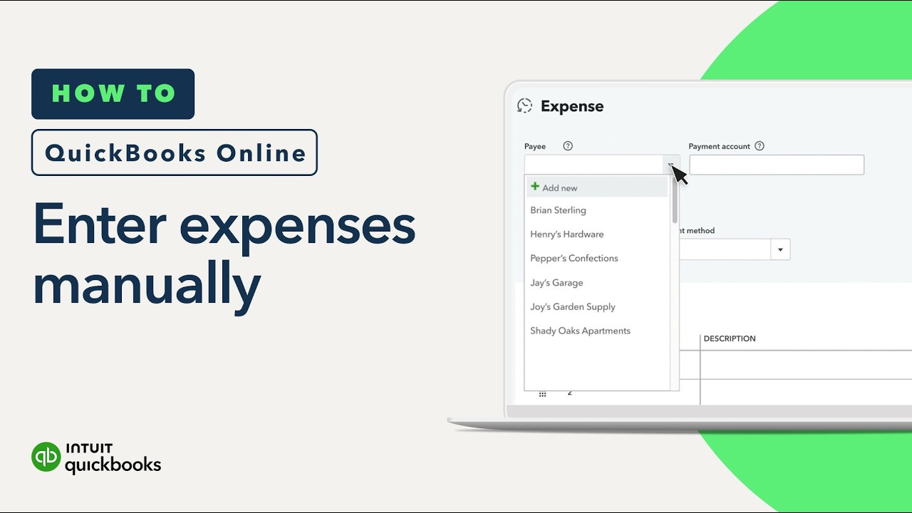 How to enter expenses without a connected bank in QuickBooks Online