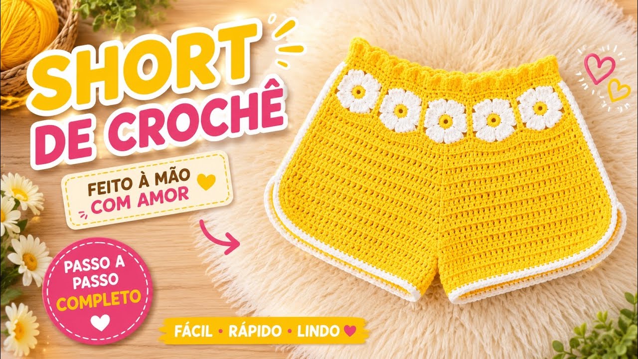 SHORT DE CROCHÊ INFANTIL