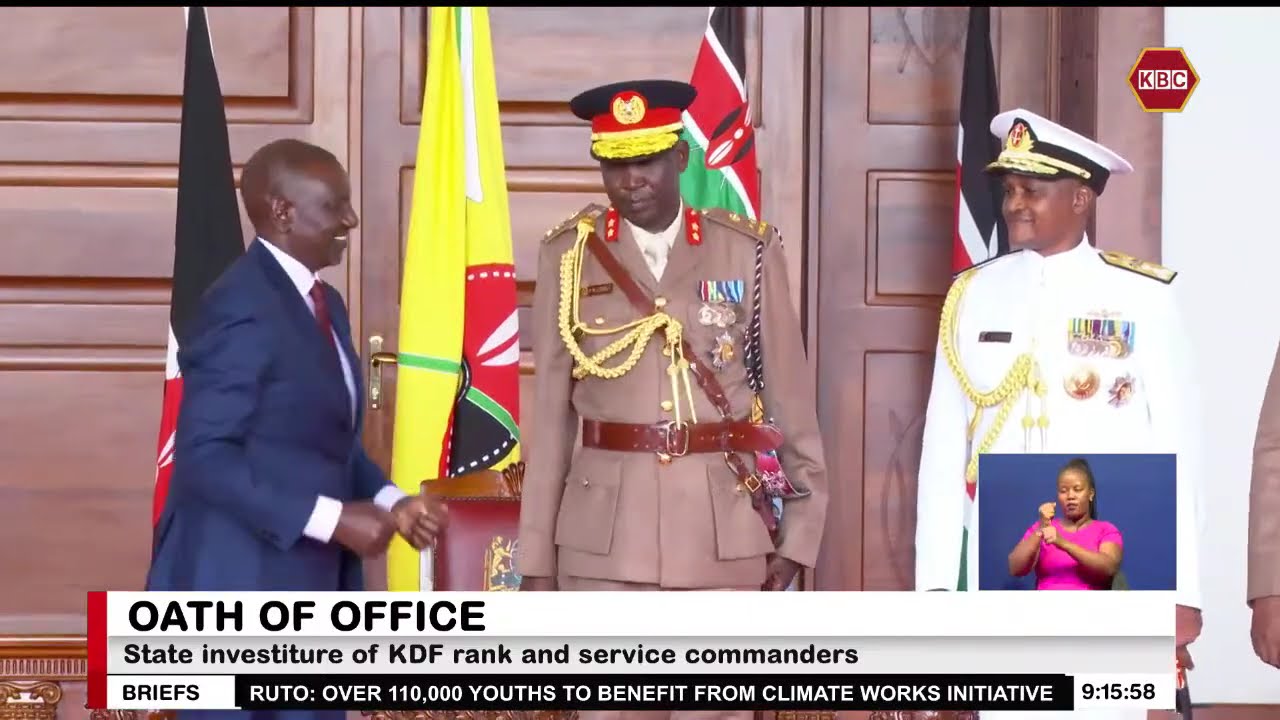 President Ruto presides over state investiture of rank and service commander installation of KDF