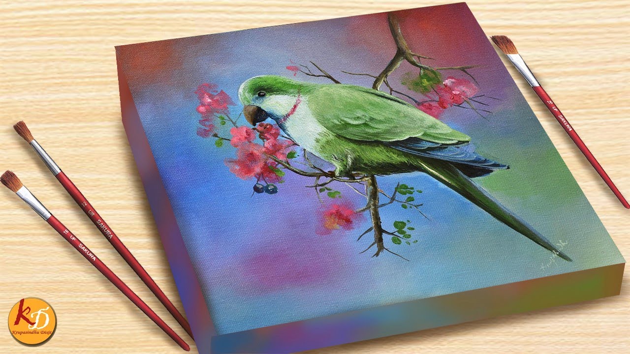 Beautiful Bird Painting 🐤🐤😍 / Acrylic painting for beginners | Episode #089