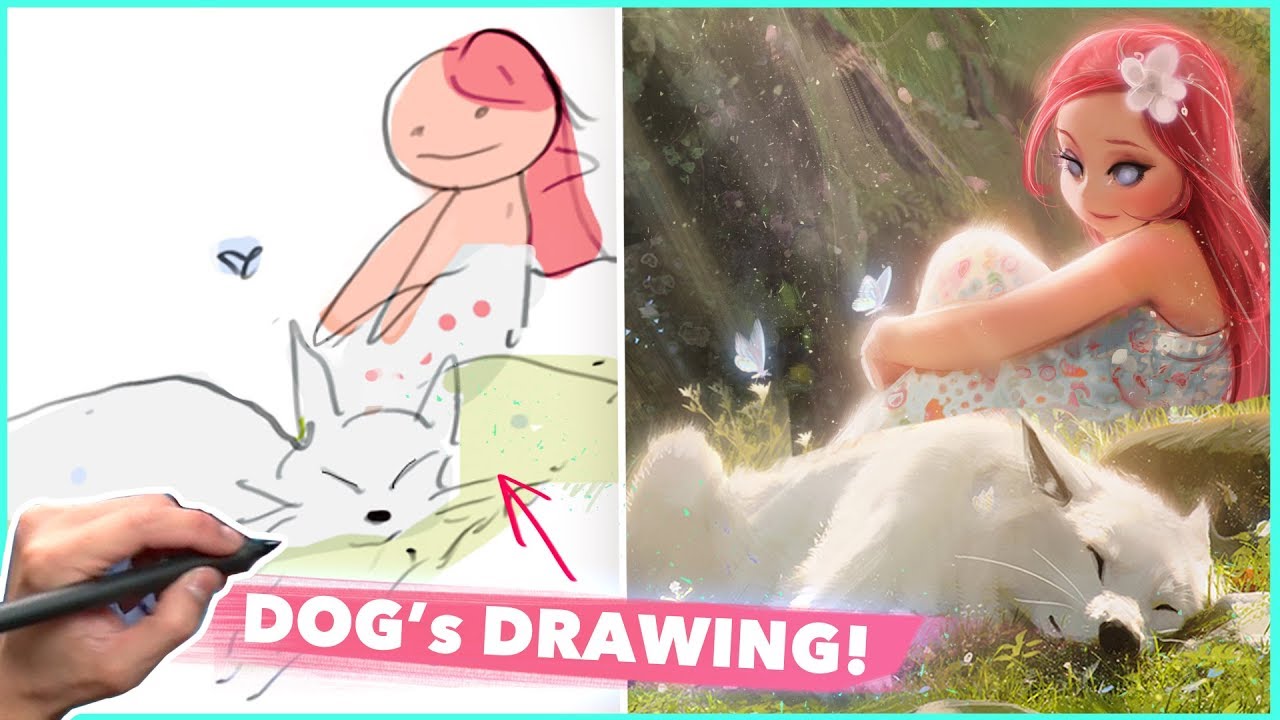 PAINTING MY DOG'S DRAWING!