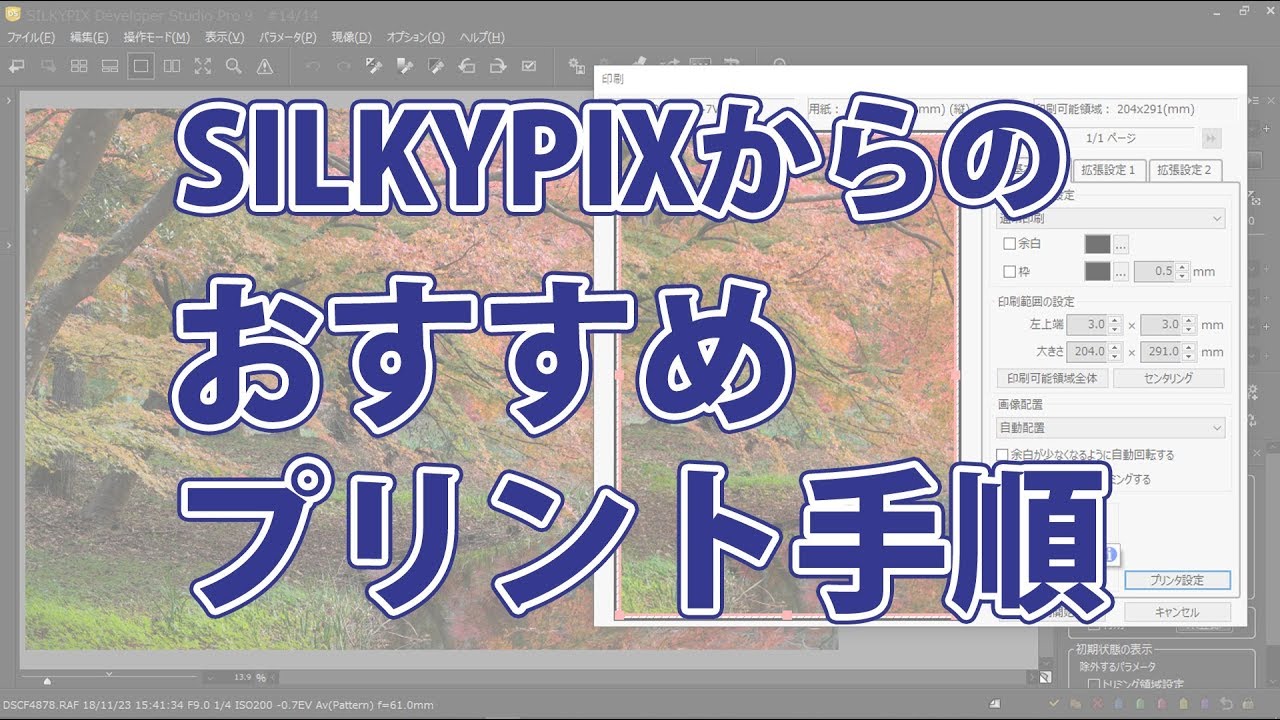 SILKYPIXのプリントオススメ方法(ICCプロフィルを使った印刷)