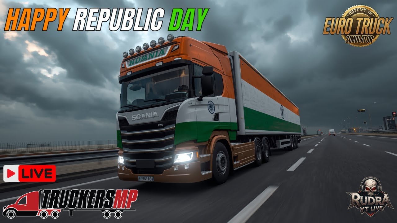 REPUBLIC DAY SPECIAL CONVOY IN TRUCKERSMP | ETS 2 LIVE | HINDI GAMEPLAY #truckersmp #live #ets2