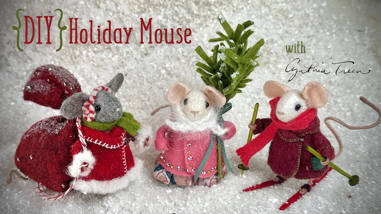 Make delightful Holiday Mice dolls with a free Patreon pattern