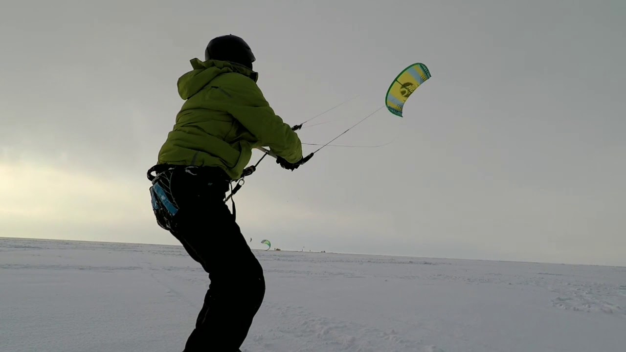 Snowkite старт Дениса 18.01.2018