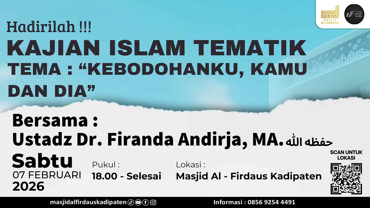 [LIVE] Kajian Islam Tematik - Ustadz Dr. Firanda Andirja, MA.  حَفِظَهُ الله