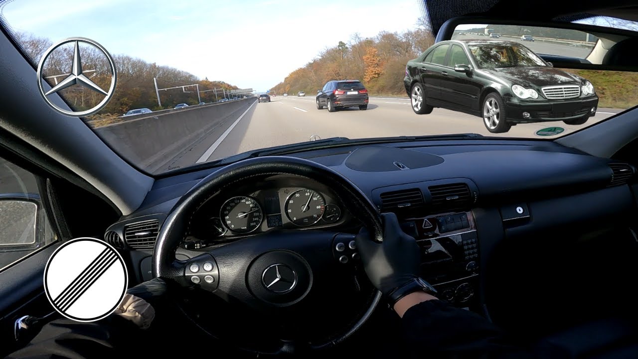 Mercedes Benz C180 Kompressor | W203 | 2005 | Top Speed | German Autobahn | 195.000km | OpenAutobahn