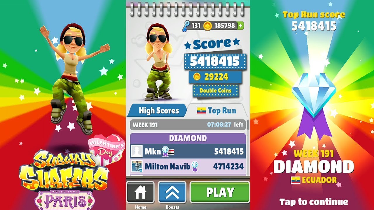 SUBWAY SURFERS PARIS 2018: ECUADOR TOP RUN SCORE!