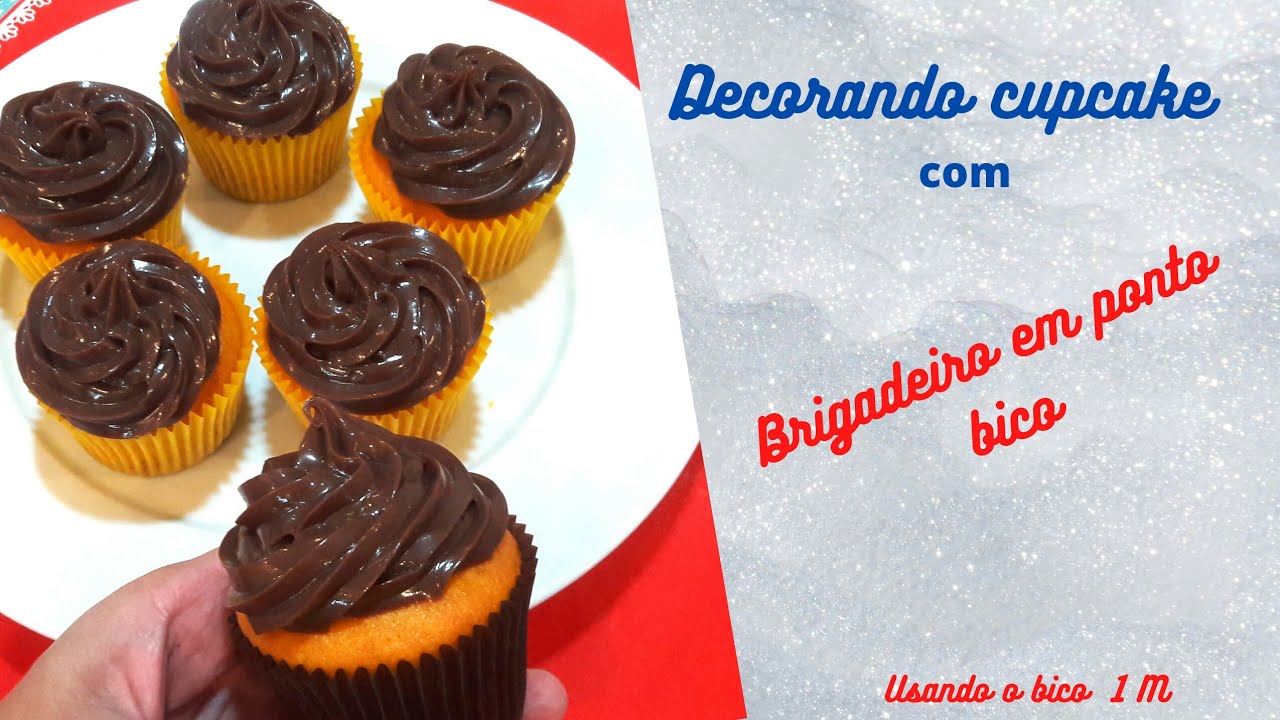 Decorating cupcake with brigadeiro in the nozzle point