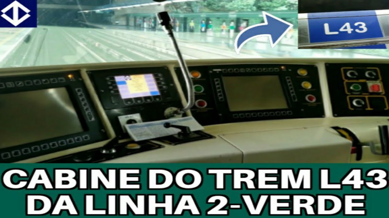 Metr&ocirc; SP | Vis&atilde;o da cabine (oposta) + viagem no trem L43 da linha 2-Verde