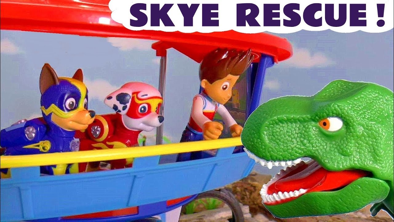 Skye is rescued from a Dinosaur