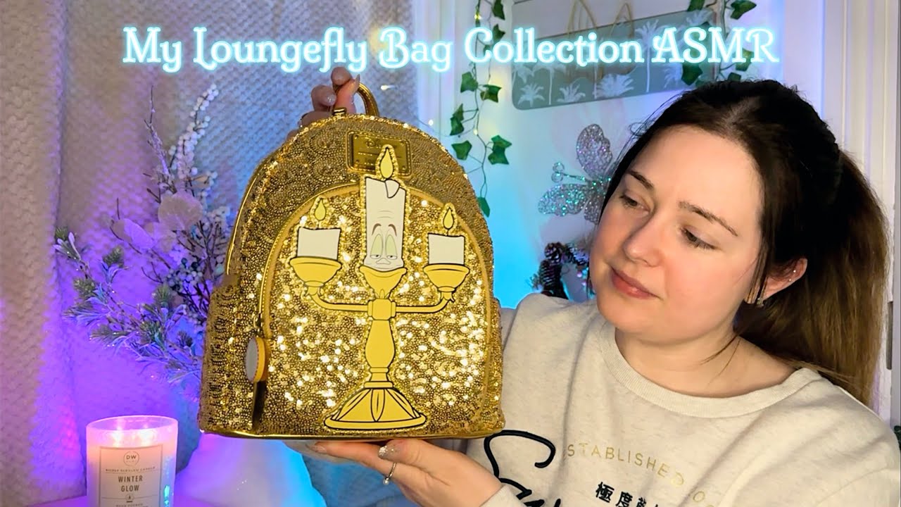 ASMR My SPARKLY Loungefly Bag Collection ✨ Bag, Zip, Sequins & Plastic Sounds ✨ Gentle Whispering