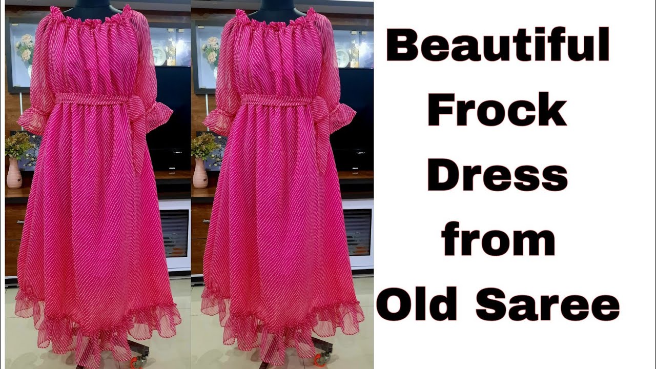 Beautiful Frock from Old Saree/Old Saree reuse