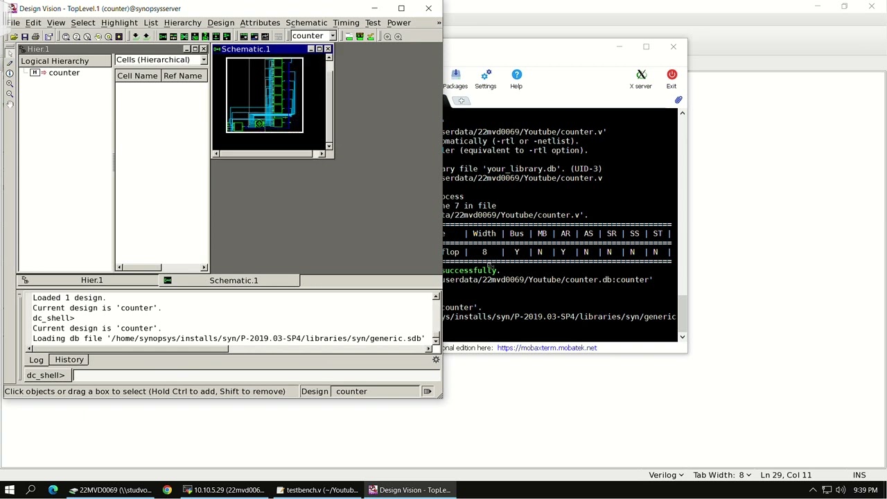 Synopsys VCS : Functional Verification using Counter module