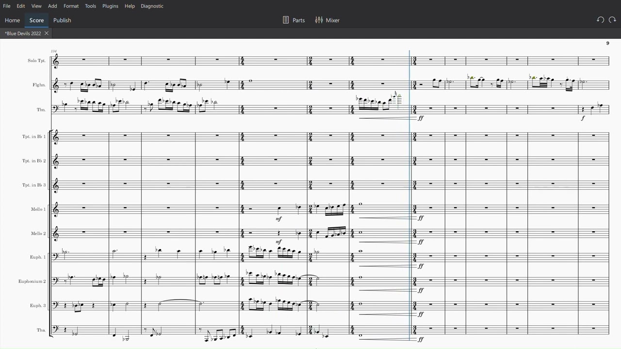Blue Devils 2022 "Tempus Blue" Brass Transcription