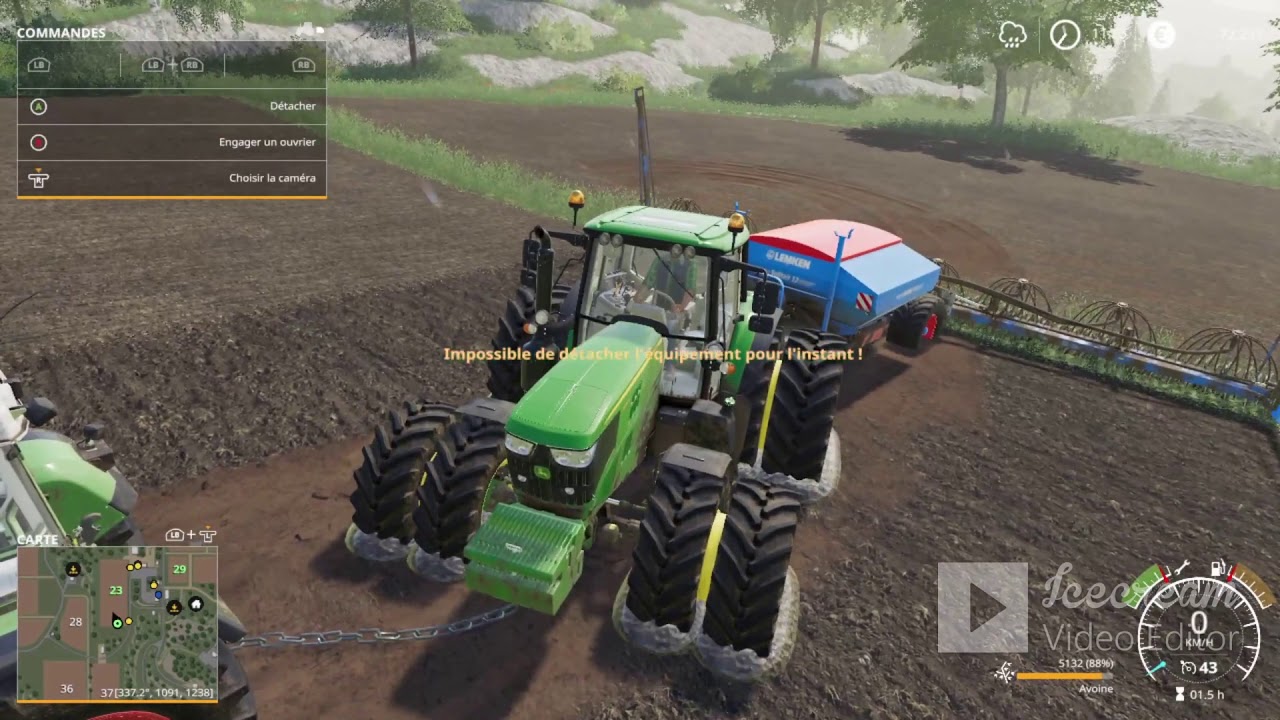 farming simulator 19 avec le mode boue !!!