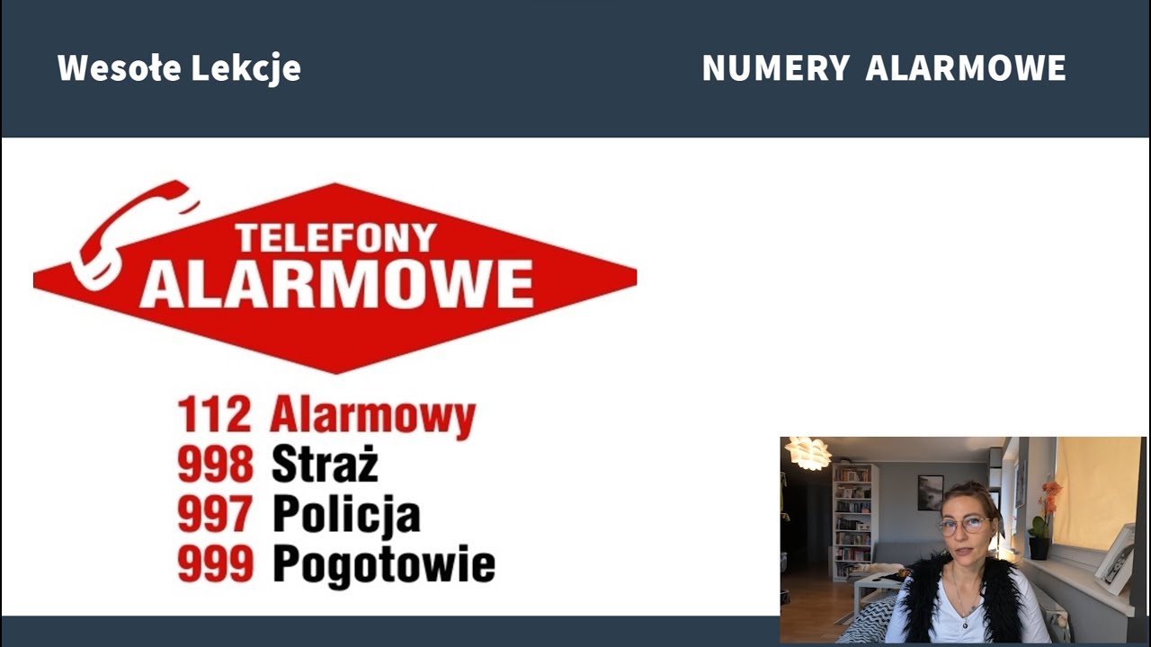 Numery alarmowe 🚑 (112, 997, 998, 999). Lekcja z nauczycielem.