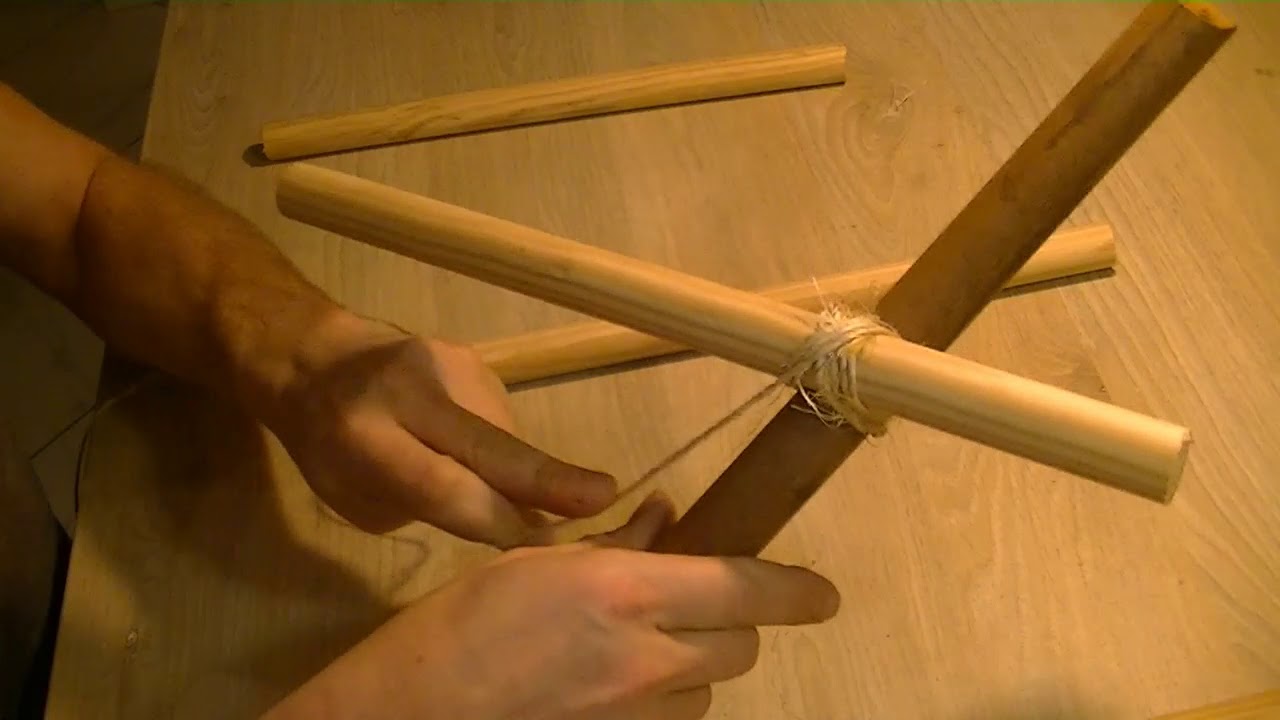 How to make a diagonal lashing. | DIY | wood & rope