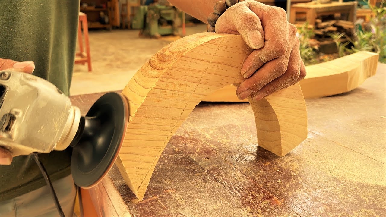 Modern Woodworking Machine With Good Carpenter // Curved Wood Technique And Most Comfortable Chair