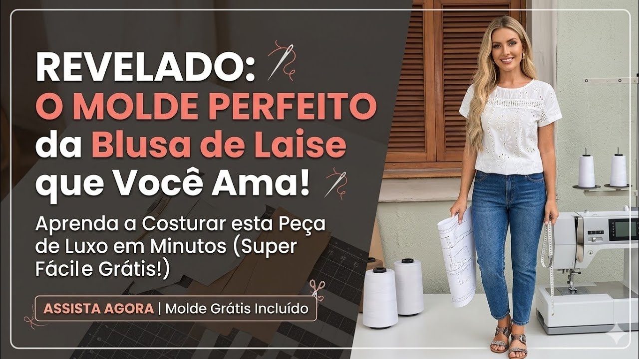 ✅️Aula de Modelagem e Costura desta Blusa de Laise Renda_Costura fácil passo a passo para iniciantes