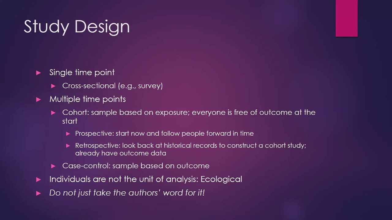 Critically Evaluating Epidemiological Studies