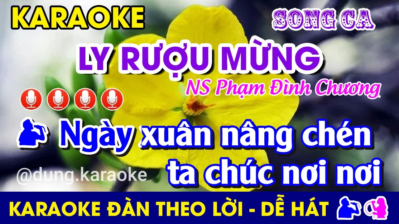 #Karaoke LY RƯỢU MỪNG - Tone SONG CA (D) Nhạc Sống #LyRuouMung #PhamDinhChuong #Valse @dung.karaoke
