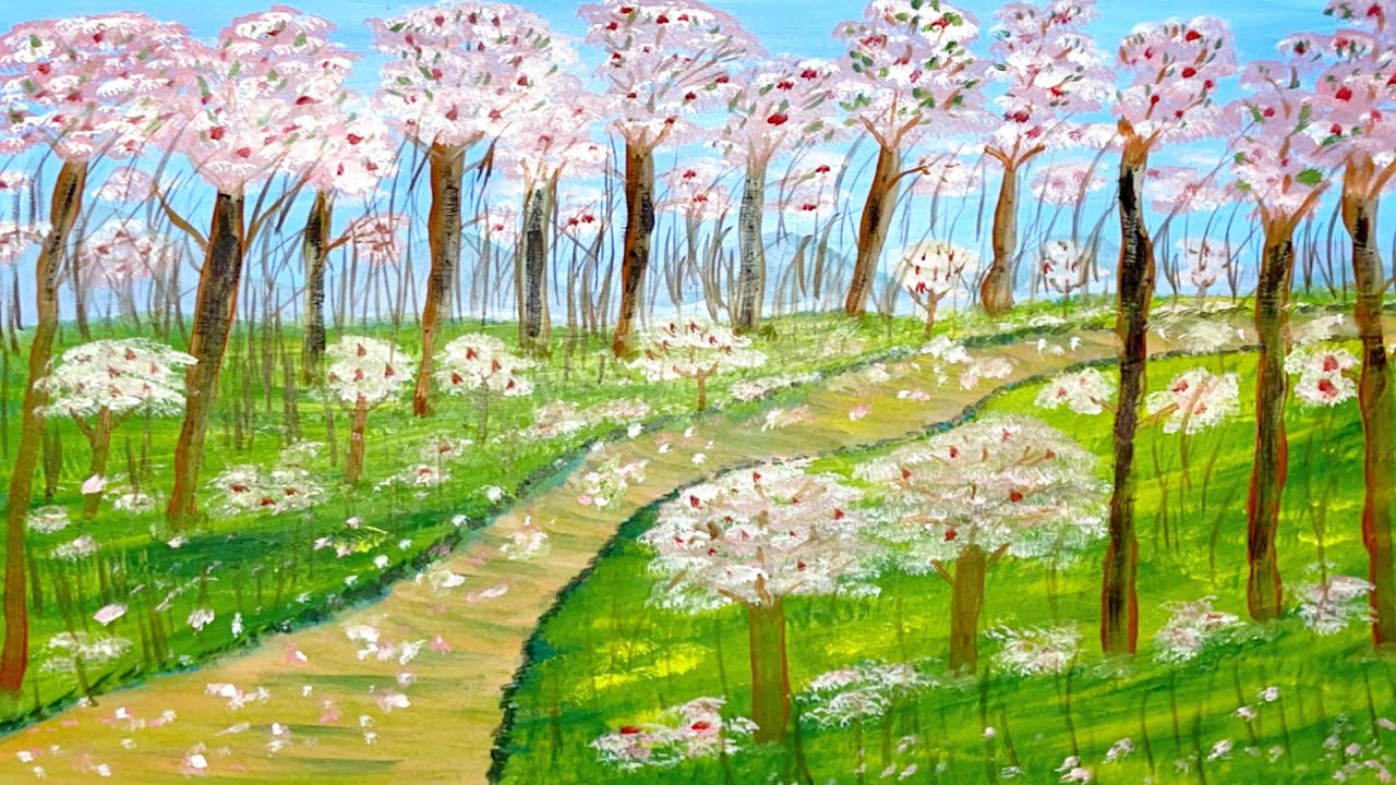 Spring Blossom Path painting