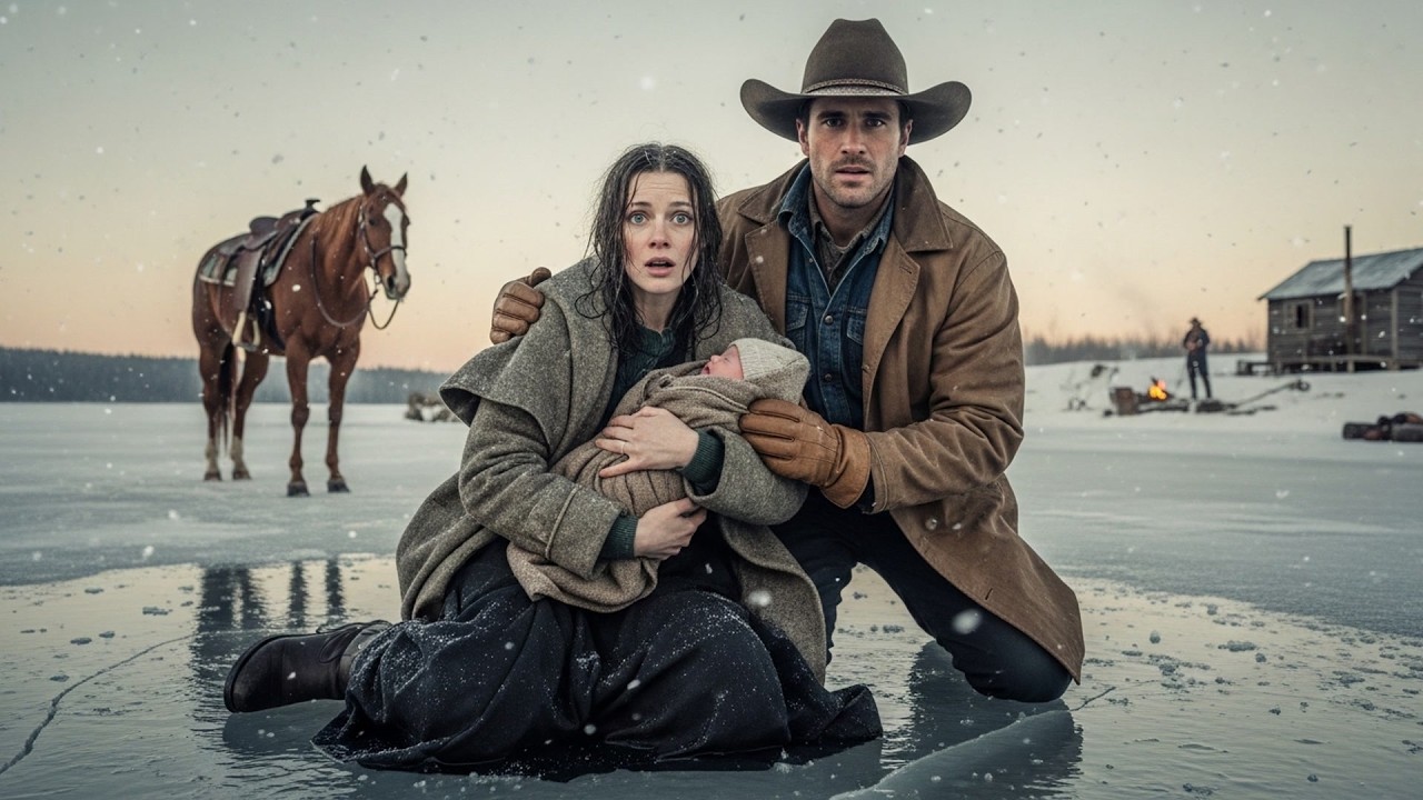 She Gave Birth Alone In The Middle Of A Frozen Lake, The Cowboy Found Her And Brought Them To Shore