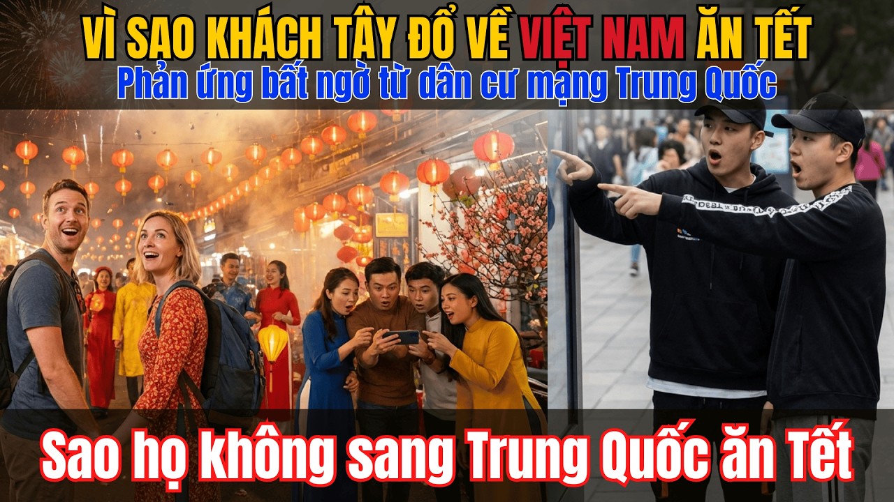 Khách Tây ồ ạt đến Việt Nam đón Tết 2026 – Cộng đồng mạng Trung Quốc phản ứng sốc
