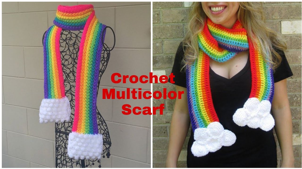 Stylish Multicolor Crochet Scarf | Crochet Scarves Ideas | Crosia Muffler Design |