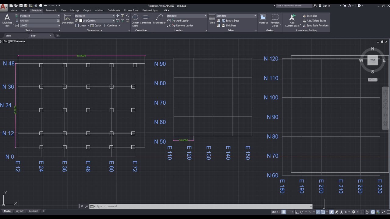 AutoCAD LISP draw Grid