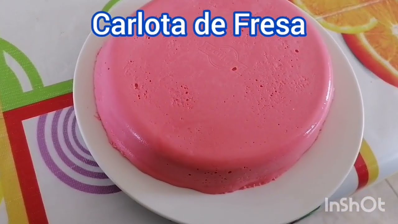 Carlota de Fresa con solo 2 ingredientes/Receta muy fácil