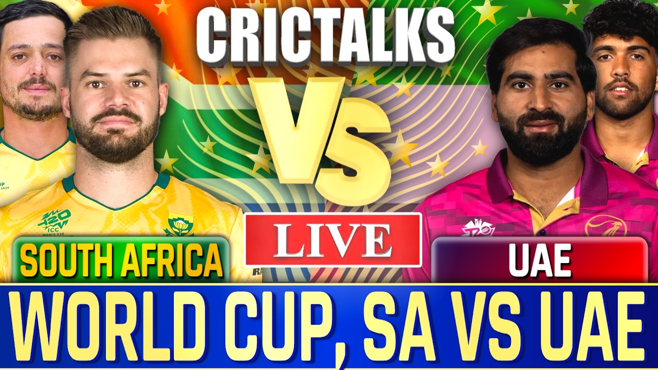 🔴 Live: SA v UAE, World Cup, Cricket Live Match Today Scores & Commentary, Last 8 Overs