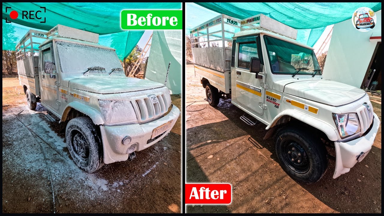 Mahindra Bolero Pickup Foam Wash II Fully { Muddy & Dirty } Vehicle II Alpha Premium Crystal