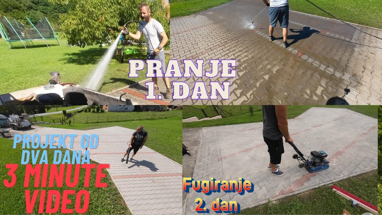 Pranje i fugiranje betonskih kocki ... skraćena verzija 🙃💦👋