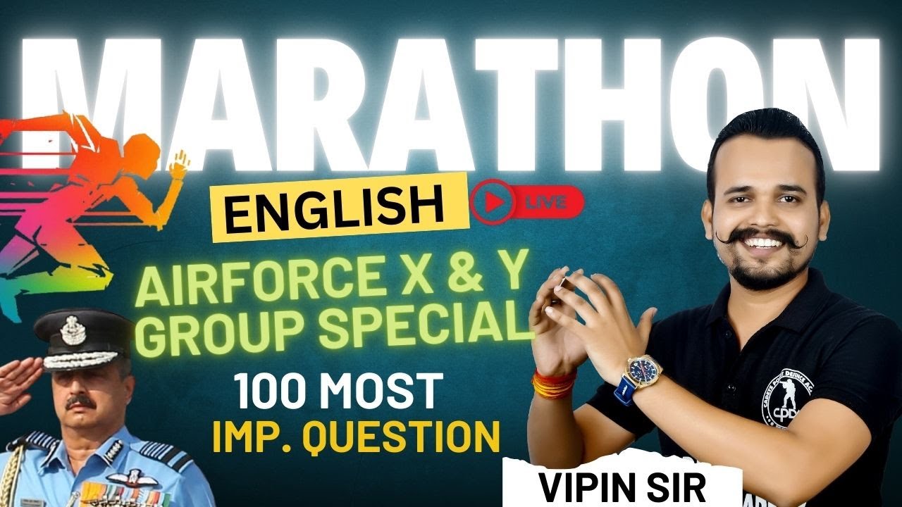 English Marathon I Airforce X+Y Group Special I 100 Most Important Question I Vipin Sir I CPDA
