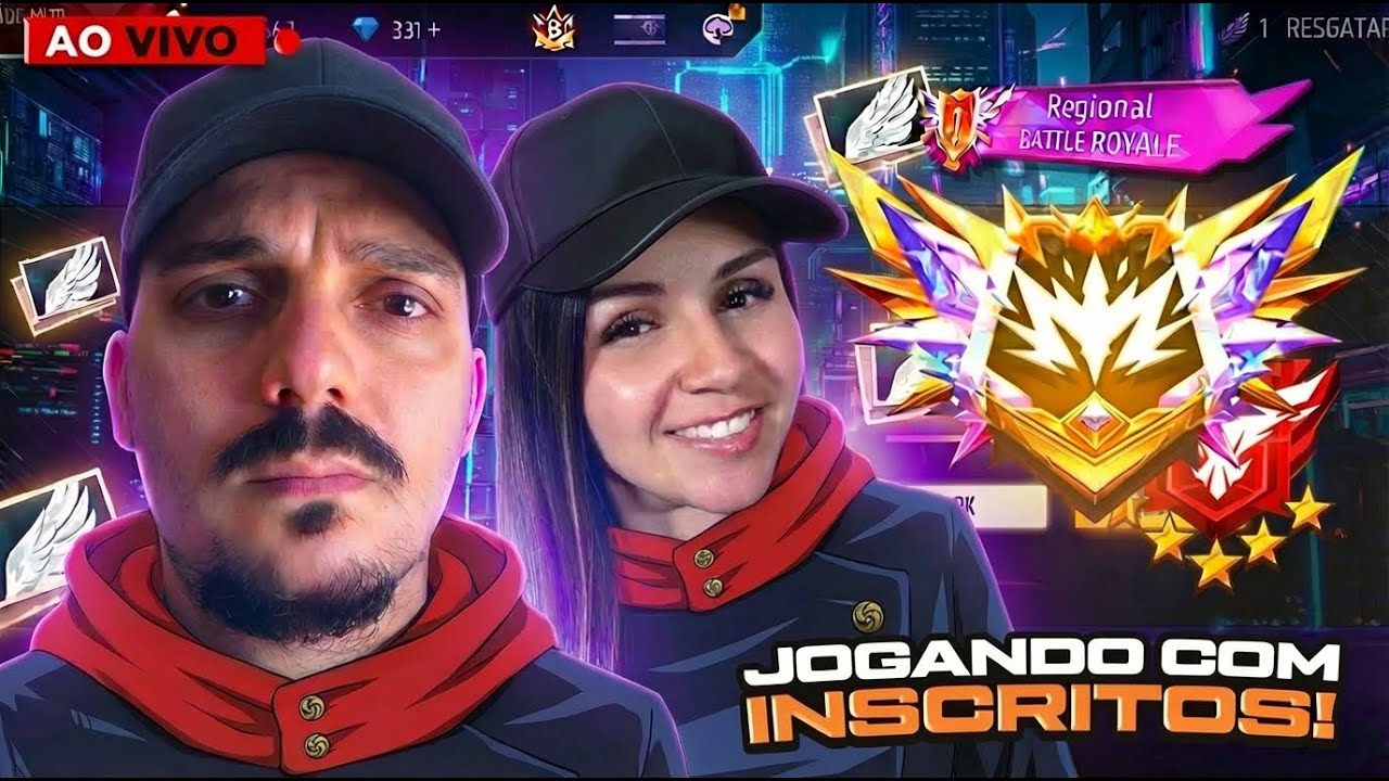 FREE FIRE AO VIVO 👑 AMASSANDO NA RANQUEADA COM INSCRITOS ♥️ SALAS PERSONALIZADAS 🪽
