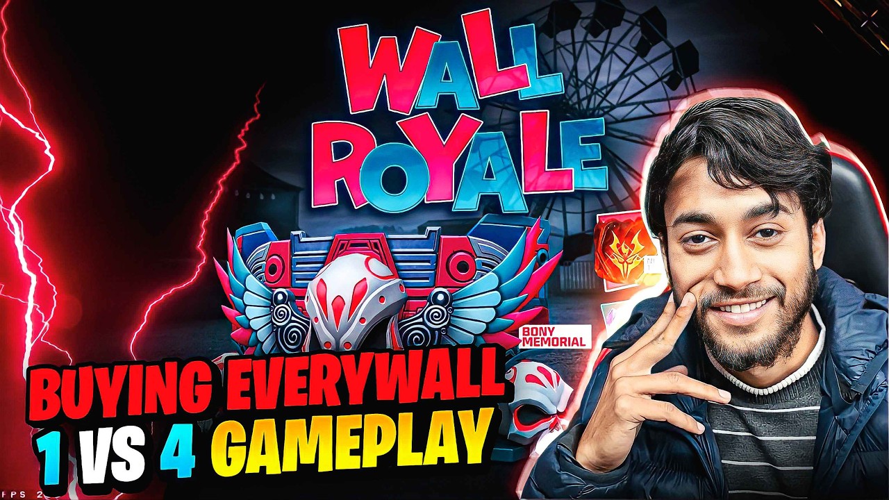 Buying Every Wall & Dominating the Map Solo VS Squad Gameplay - Free Fire Max