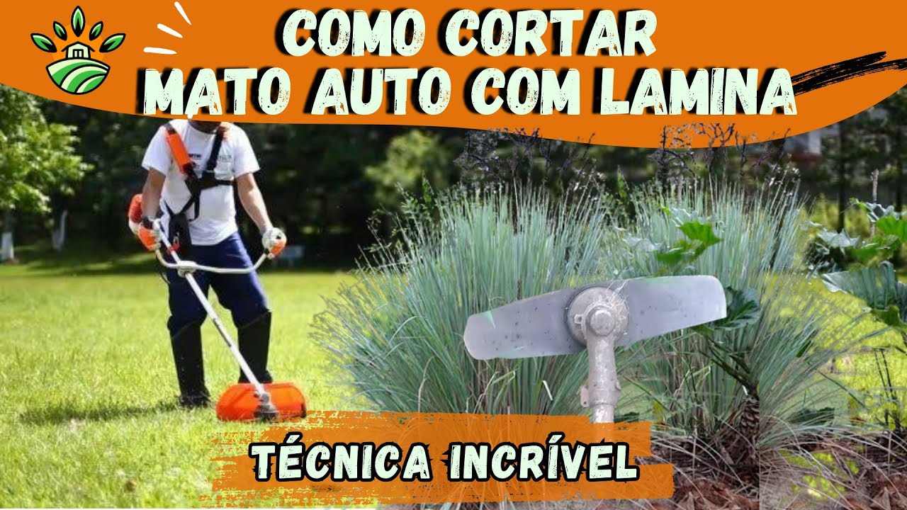 Como cortar mato alto com roçadeira usando lâmina.