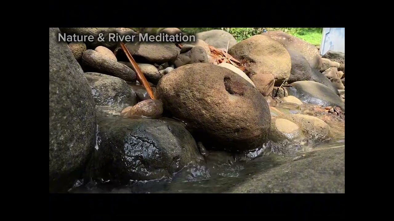 The sound of splashing water in the cracks of small rocks that flow | 1hours Relaxing Meditation 