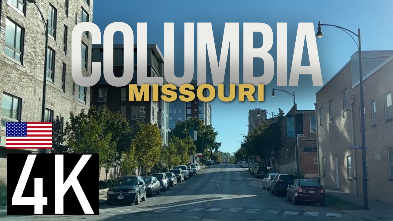 Road Tour of Columbia, Missouri in 4K [With Music Intro] - Downtown Columbia, MO Street Tour