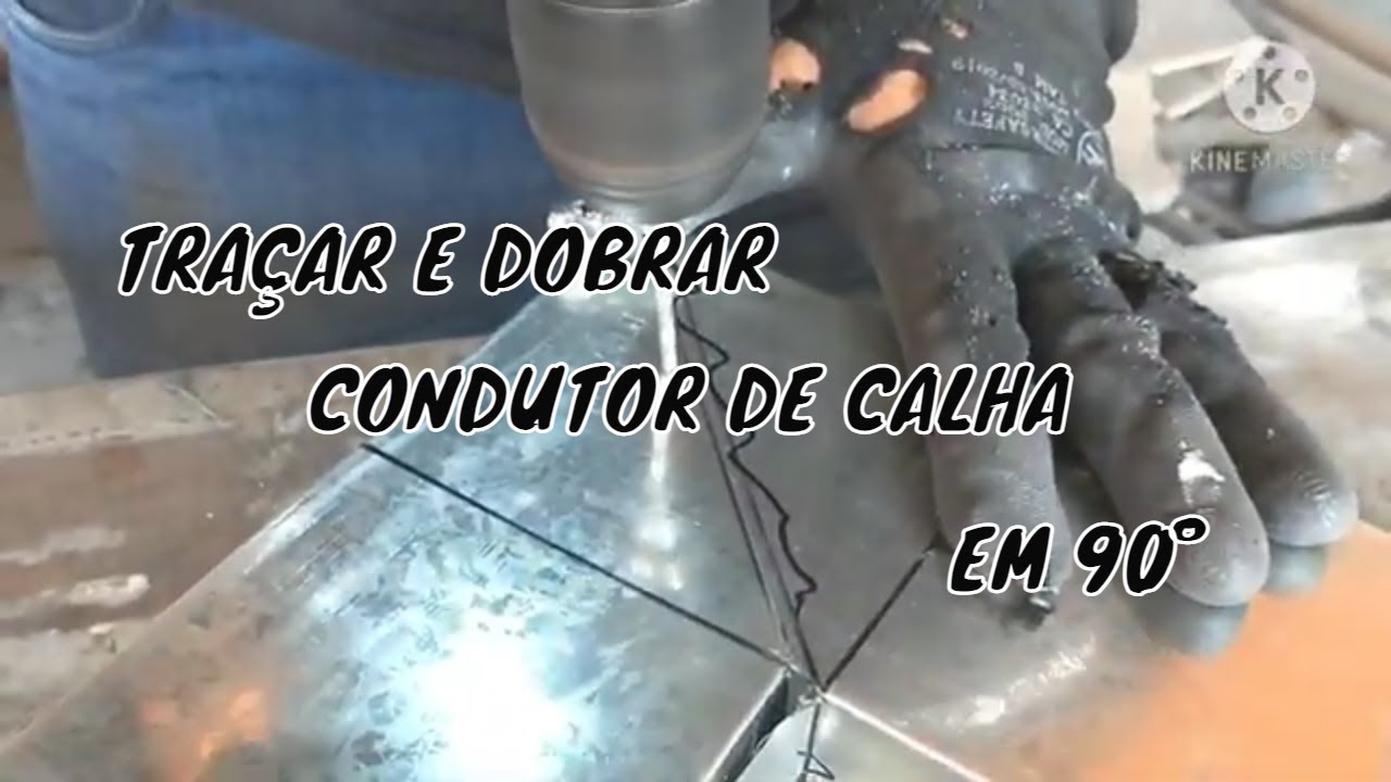 COMO TRAÇAR E DOBRAR CONDUTOR DE CALHA EM 90 GRAUS