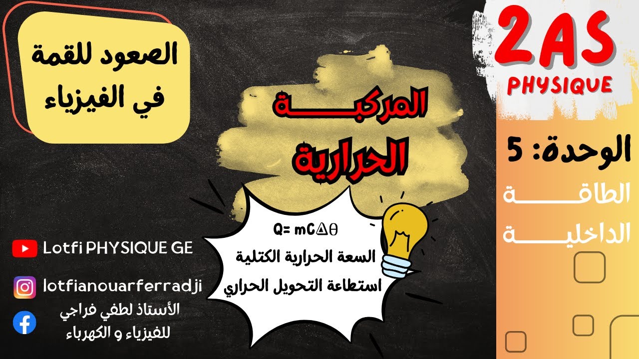 المركبة المنسوبة لتغير درجة الحرارة 🔥 + استطاعة التحويل الحراري | شرح واضح للسنة 2 ثانوي