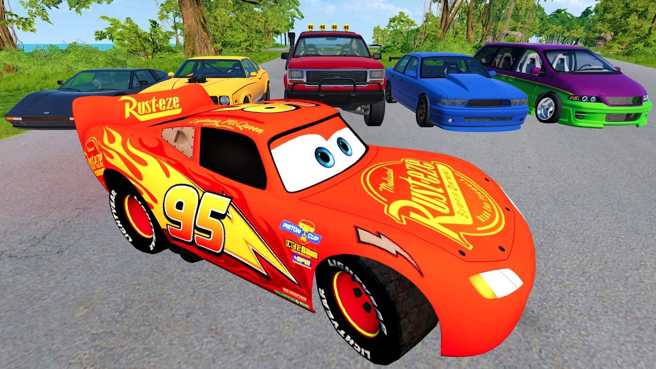 Epic McQueen car crashes | Crashes, falls, destruction of cars #90 | BeamNG.Drive Gameplay