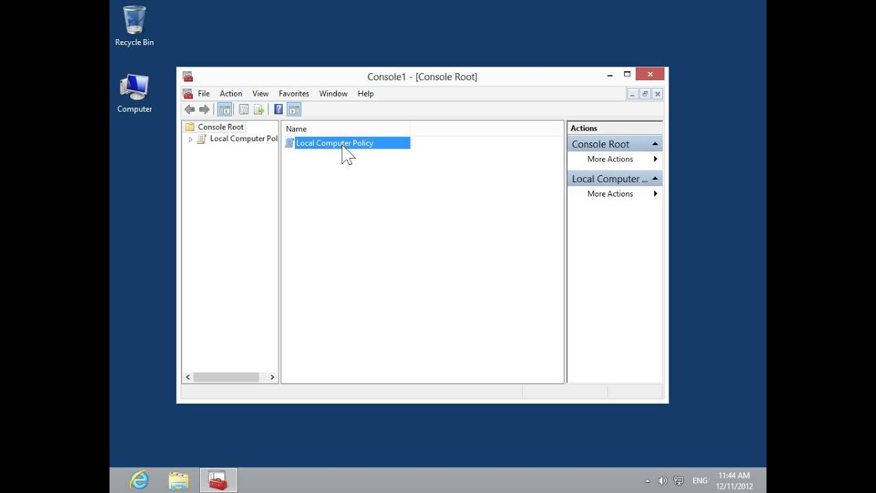 Windows 8.0 Professional - Disable the User Configuration Settings in a Group Policy Object
