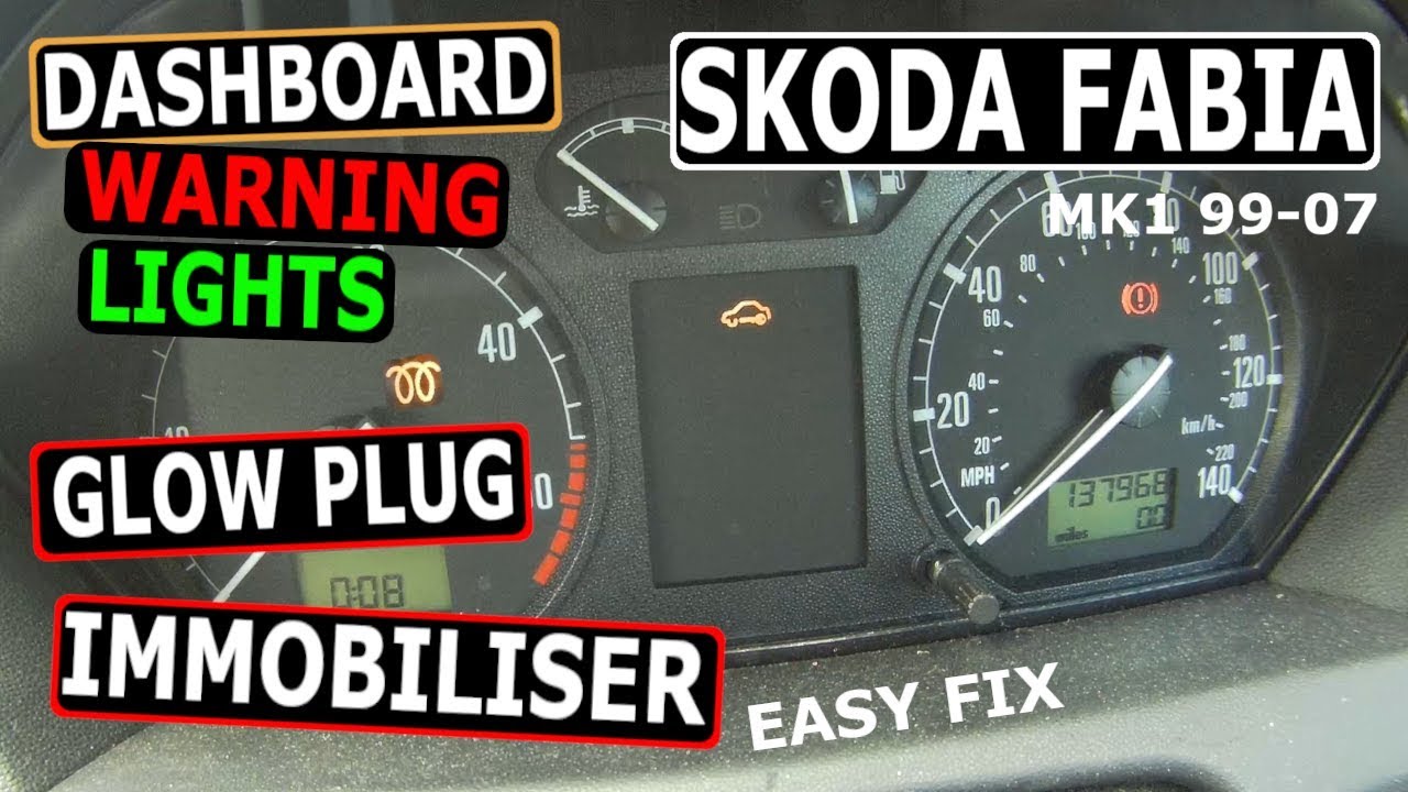 Исправление контрольных ламп на приборной панели SKODA FABIA 99-07 (распространённая проблема)