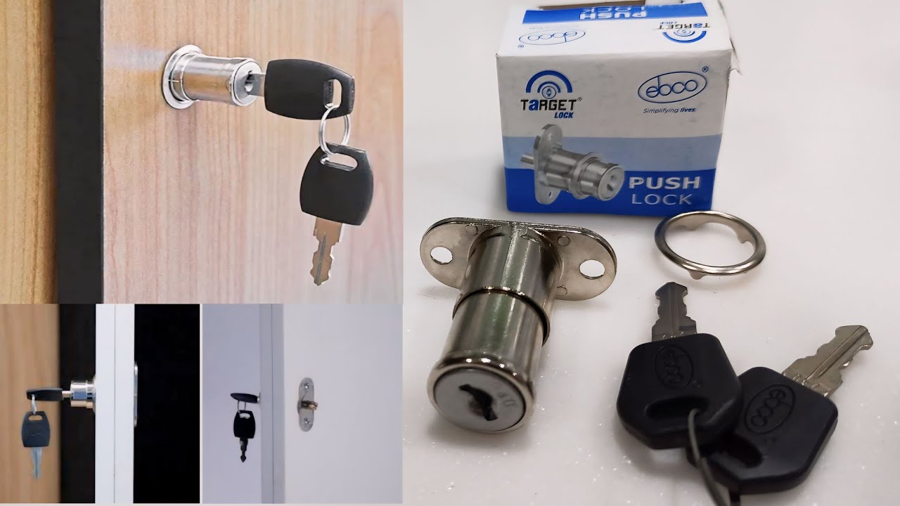 Wardrobe Sliding Door Center Push Lock|Center Push Lock for Sliding Wardrobe Door|Ebco Push Lock