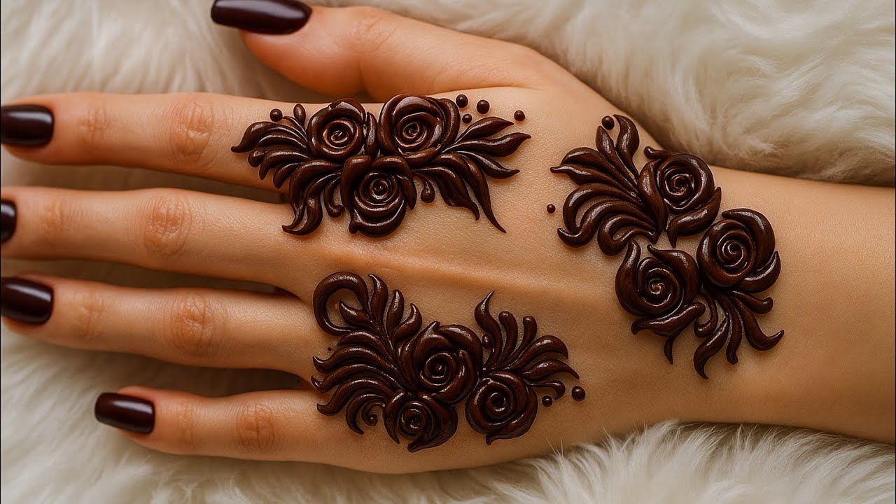Trending Bold Dubai Rose mehndi design|Step by step tutorial |#viral #trending #mehndi #Rang-e-henna