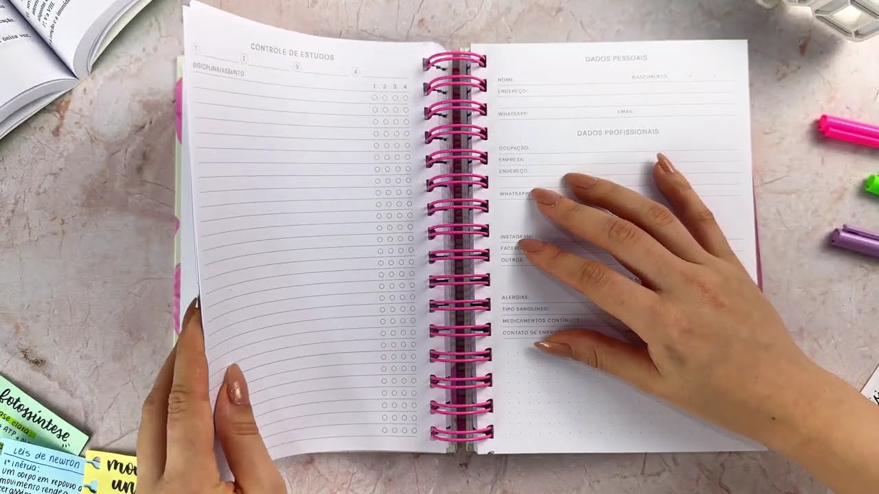 Planner de Estudos ESCOLAR | P&aacute;ginas Internas