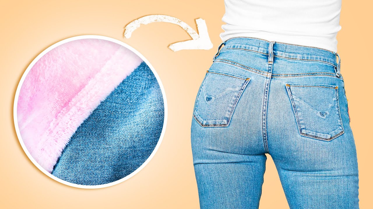 how to make ANY jeans WARM for winter! 👖 *no sew hack*